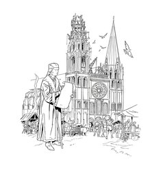 Régis Parenteau-Denoël - Couverture de "Chartres, Histoire d'une cathédral" - Original Cover