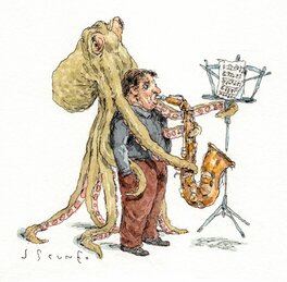 John Cuneo - 17- My octopus teacher - Illustration originale