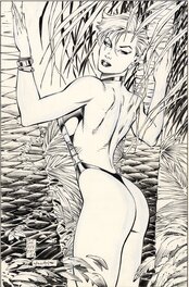 Marc Silvestri - Homage Studios Swimsuit Special #1 P14 : Ballistic - Illustration originale