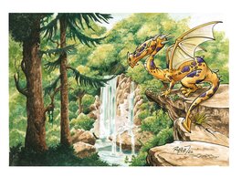 Fabien Rypert - Dragon de la Cascade - Illustration originale