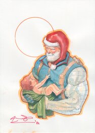 Ariel Olivetti - Cable and Hope first Christmass - Original Illustration
