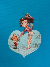 Dan Verlinden - Le petit Spirou et Mlle Chiffre - Illustration originale