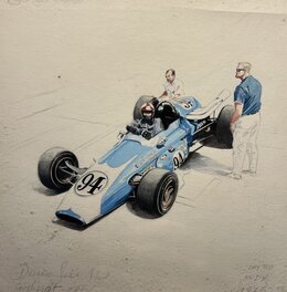 Denis Sire - Day test Indy 1965 - Original art
