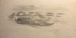 Denis Sire - Le Mans 1968- croquis préparatoire - Original art