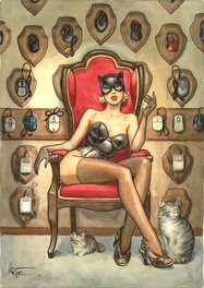 Patrick Hitte - Catwoman par Hitte - Illustration originale