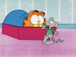 Jim Davis - Garfield and Friends "Rodent Rampage" Garfield and Tyrone Production Cel Setup (Film Roman, 1990) - Original art