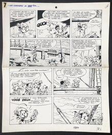 Les Petits Hommes - Planche originale n°7 de l'histoire courte en 10 pages - "Les corsaires du XVII ème".