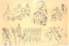 Caran d'Ache - Les peintres chez eux (peintre militaire) - Planche originale