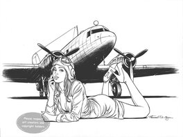 Thomas Du Caju - Betty (Betty & Dodge) with C-47 by Thomas Du Caju - Original Illustration