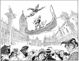 Ciro Tota - Tota, illustration Photonik à Venise, faire-part de naissance, juin 2023. - Planche originale