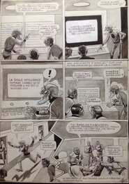René Pellos - Pellos Planche Originale 11 NOVOPOLIS ( Suite de Futuropolis ) Birbe ... machine , BD Éo 1982 Mars Aps - Comic Strip