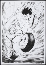 Manuel Garcia - Dragonball : Sangoku et Bulma (Commission) - Original Illustration
