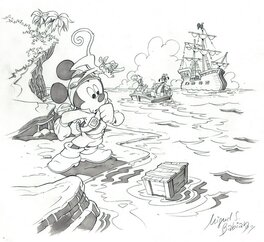 Miguel Sanchez - Mickey and the Pirate Treasure - Original Illustration