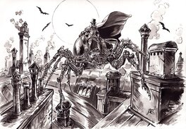 Gwendal Lemercier - Araignée steampunk - Illustration originale