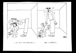 Albert Dubout - "Je suis contrôleur des impôts" - Original Illustration