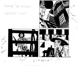 Alfonso Font - TEX WILLER - les Assassins par ALFONSO FONT (cases préparatoires sur la planche) - Comic Strip