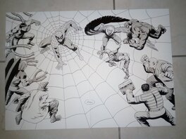 Jean-Yves Mitton - Planche originale spider-man vs vilains / jean yves mitton - Original Illustration
