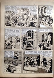 Comic Strip - Charlas Bertrand (Atelier Chott) Robin des Bois 5 Le Chevalier Noir Planche Originale 4 Lavis & Encre de Chine