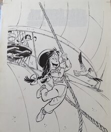 Illustration originale - Marine Fille de pirate