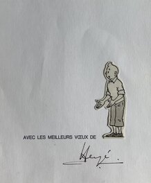 Hergé - Carte de voeux - Œuvre originale