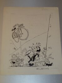 Dino Attanasio - Spaghetti - Couverture "Le Rendez-vous des cyclistes" - Couverture originale