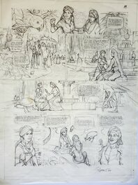 Original art - LES REINES DE SANG ROXELANE T1 LA JOYEUSE crayonné