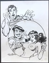 Neal Adams - Neal Adams - Super Dupont & Wonder Woman (&Superman) - Illustration originale