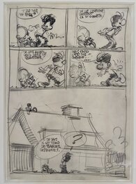 Boule & Bill - Crayonné original de la planche 984 - Jour de faîte