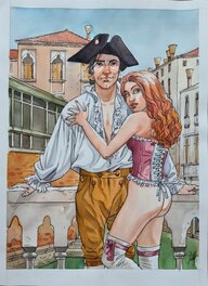 Griffo - Giacomo C. en charmante compagnie - Original Illustration