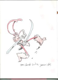 Joann Sfar - Dédicace en couleur trondheim et Sfar Donjon crépuscule 101 en EO - Sketch