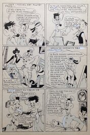 Comic Strip - Carton Lucien ( après Rey Atelier Chott ) Planche Originale 3 Cap' tain Paf 9 Roi du stade - Humour Bd Rc 1953 Pierre Mouchot