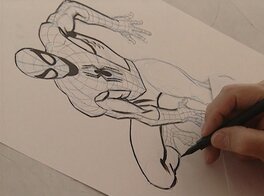 John Romita drawing this illustration John Romita drawing this illustration
