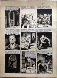Comic Strip - Charlas Bertrand (Atelier Chott) Robin des Bois 7 Manoir de la Crainte Planche Originale 10 Lavis & Encre de Chine 1948