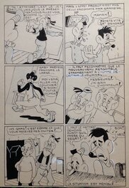 Comic Strip - Carton Lucien ( après Rey Atelier Chott ) Planche Originale 4 Cap' tain Paf 9 Roi du stade - Humour Bd Rc 1953 Pierre Mouchot