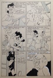 Comic Strip - Carton Lucien ( après Rey Atelier Chott ) Planche Originale 5 Cap' tain Paf 9 Roi du stade - Humour Bd Rc 1953 Pierre Mouchot