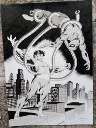 Jean-Yves Mitton - Planche originale spider-man vs octopus / jean yves mitton - Original Illustration