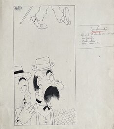 Albert Dubout - Compliment - Illustration originale