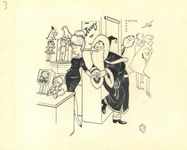 Jean Bellus - Chez le Père Noël... - Original Illustration