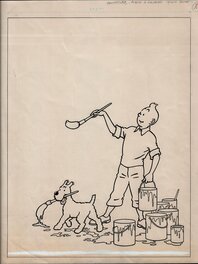 Hergé - Album a colorier  - couverture originale - Couverture originale