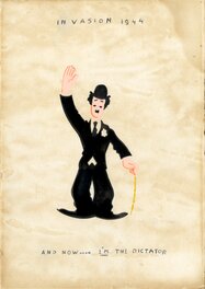 Joop Geesink - 1944 - Charlie Chaplin (Illustration in color - Dutch KV) - Original Illustration