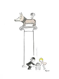 Raymond Peynet - Remus et Romulus - Original Illustration