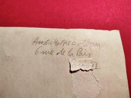 Inscriptions manuscrites au dos du dessin