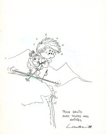 Laudec - Cédric fait du ski - Illustration originale