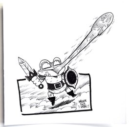 oTTami - Dessin original de l'Inktober 2023 : La Grenouille de Wonderboy par oTTami ! - Illustration originale