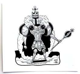 oTTami - Dessin original de l'Inktober 2023 : King of Cards de Shovel Knight par oTTami ! - Illustration originale