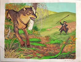 Nicolas Wintz - La bête du Gévaudan - Le berger - Illustration originale