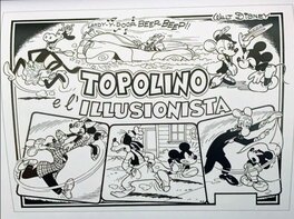 Romano Scarpa - Topolino e k illusionista - Original Illustration