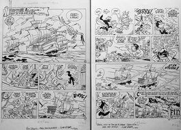 Curd Ridel - Ridel, Hercule, Les conquérants, diptyque planches n°1&6, PifGadget#865, 1985. - Planche originale