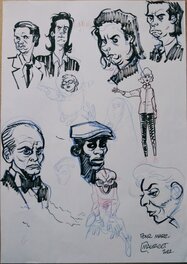 Mauricet - Études de personnages ( Nick Cave / Klaus Kinski) - Original art