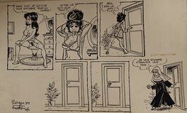 François Walthéry, planche originale, une histoire de "Nonne", "tirage de con". François Walthéry, planche originale, une histoire de "Nonne", "tirage de con".